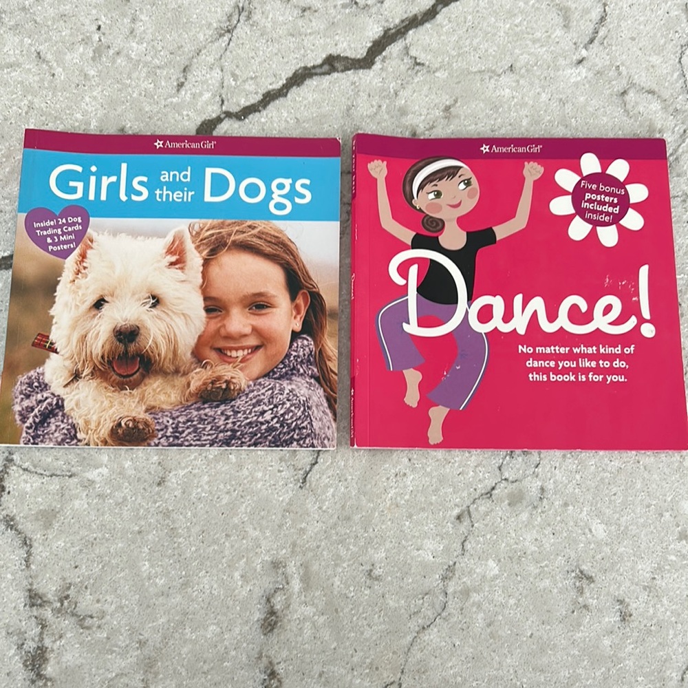 American Girl books. Set of 2 books: Girls and their Dogs, and Dance.